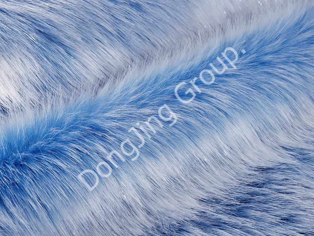 DP0711-Clip albastru fir argintiu tragere alb faux fur fabric