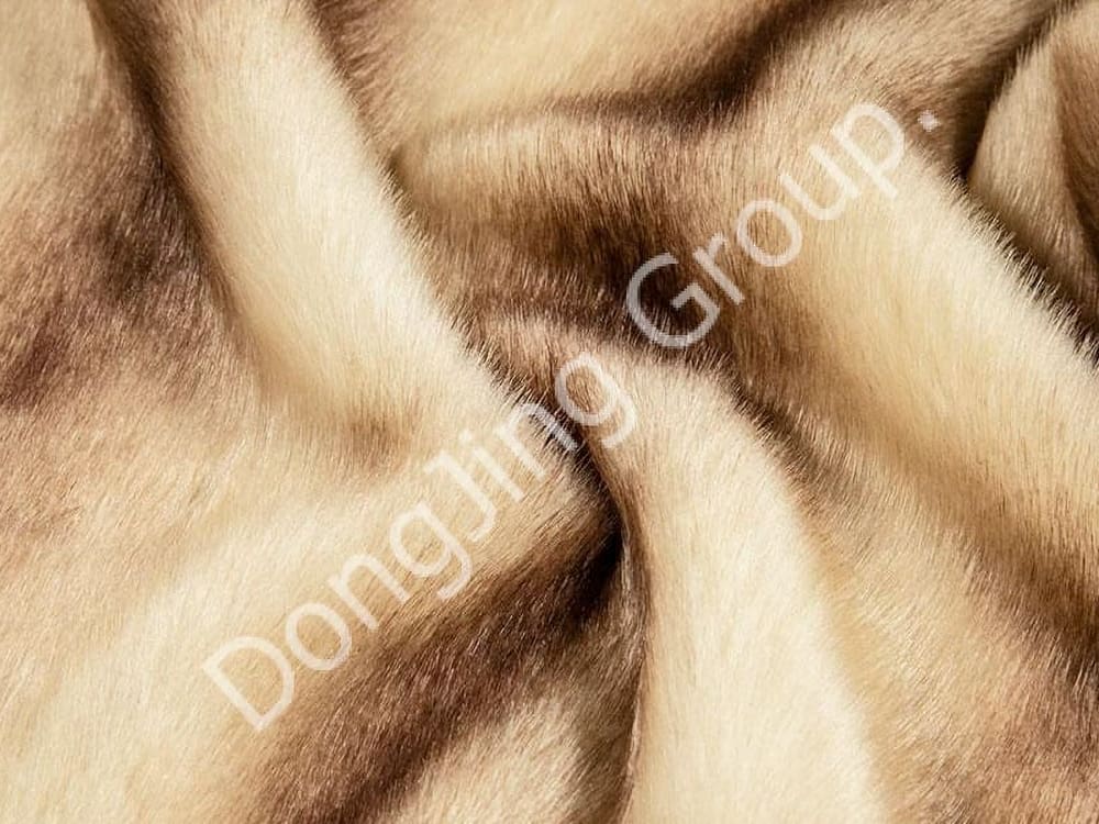 8HP0522-Vizon bej imprimat faux fur fabric