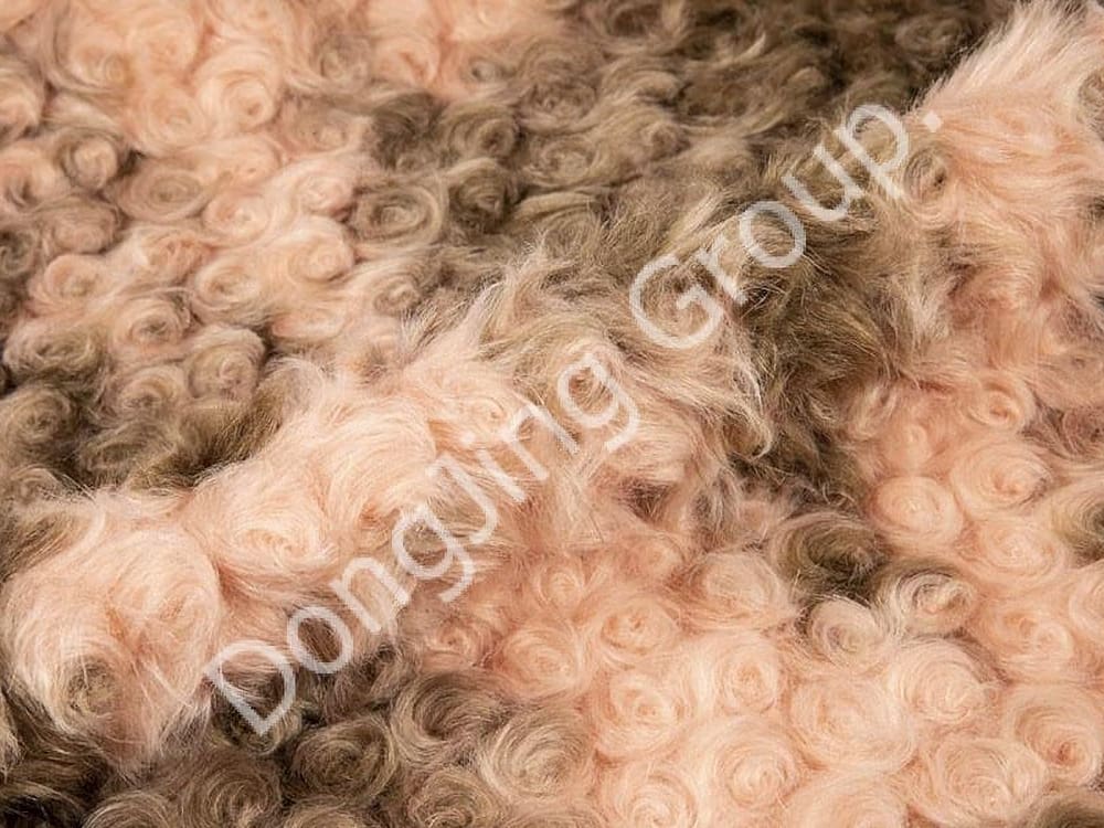 8HW0277-Păr de iepure de flori maro periat faux fur fabric