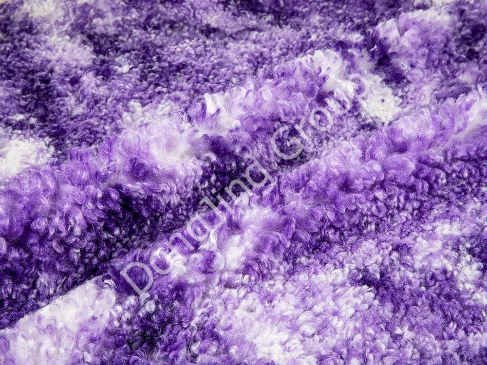 8T0821-Ochiă rotundă mov de aceeași culoare, rulou dezordonat, imitație de lână faux fur fabric