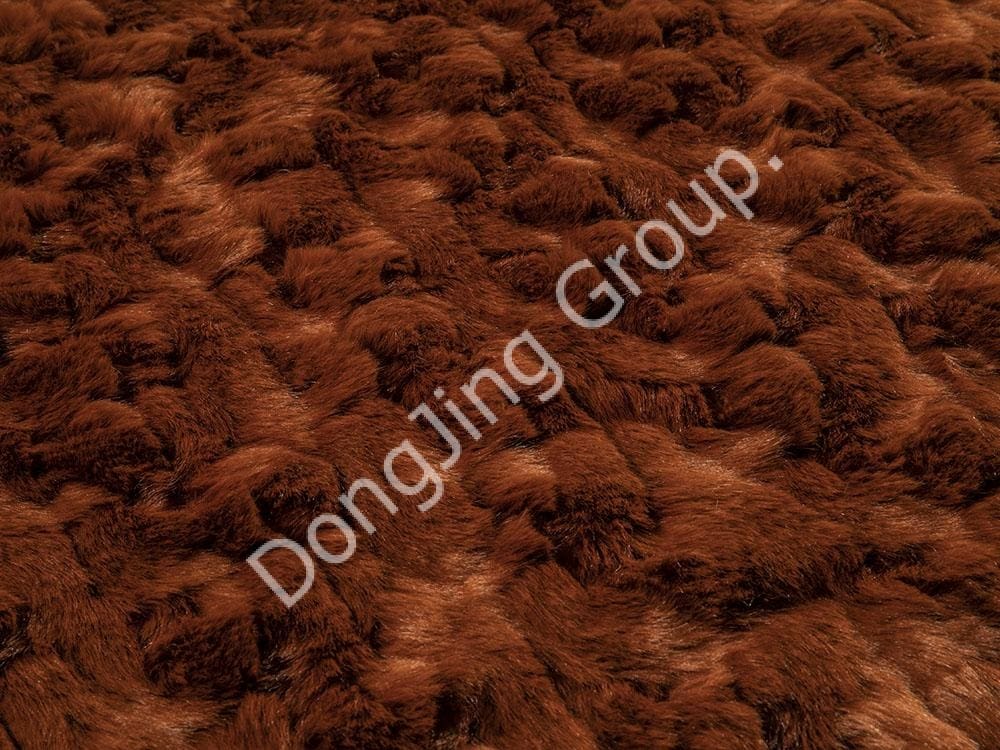 9HG0245-Păr de iepure periat maro închis faux fur fabric