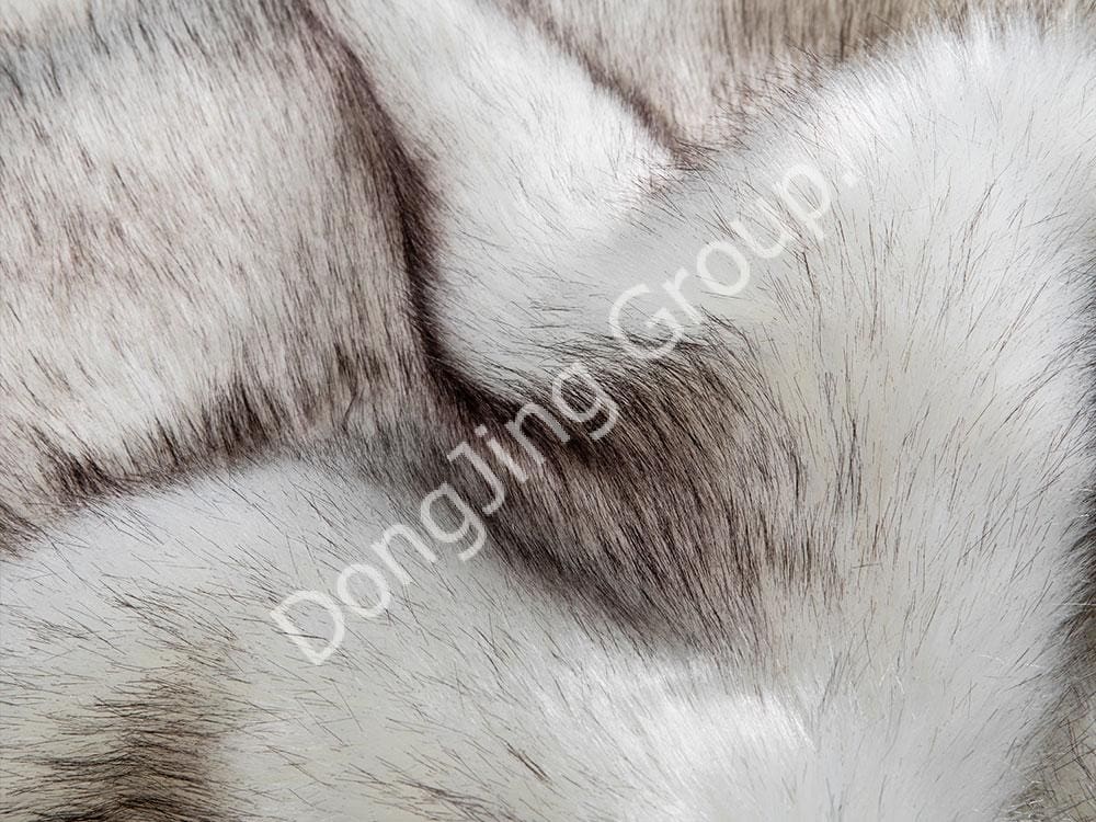 9P2531-Blană de vulpe vopsită în alb faux fur fabric