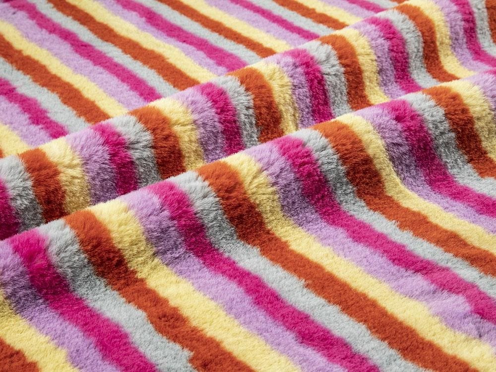 9T1382-Blănă de iepure multicoloră imprimată în cinci culori faux fur fabric