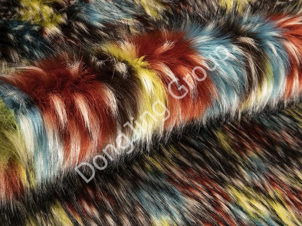 9W0926-Galuste paroase jacquard verde mitica in cinci culori faux fur fabric