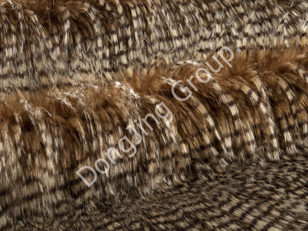 9W1111-Păr de fazan păros jacquard bicolor faux fur fabric